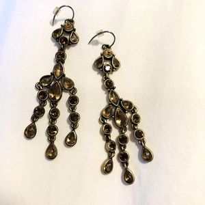 Champagne Crystal Chandelier Earrings
